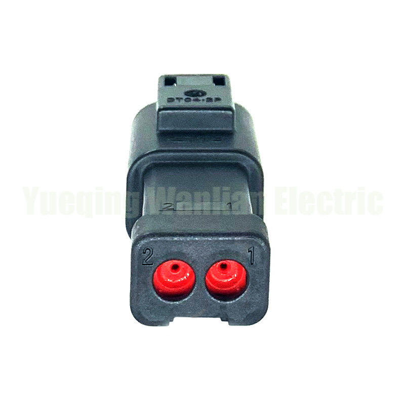 2 Pin DT04-2P-CE03 Siyah tel kemer terminal su geçirmez Motor elektrikli konektör