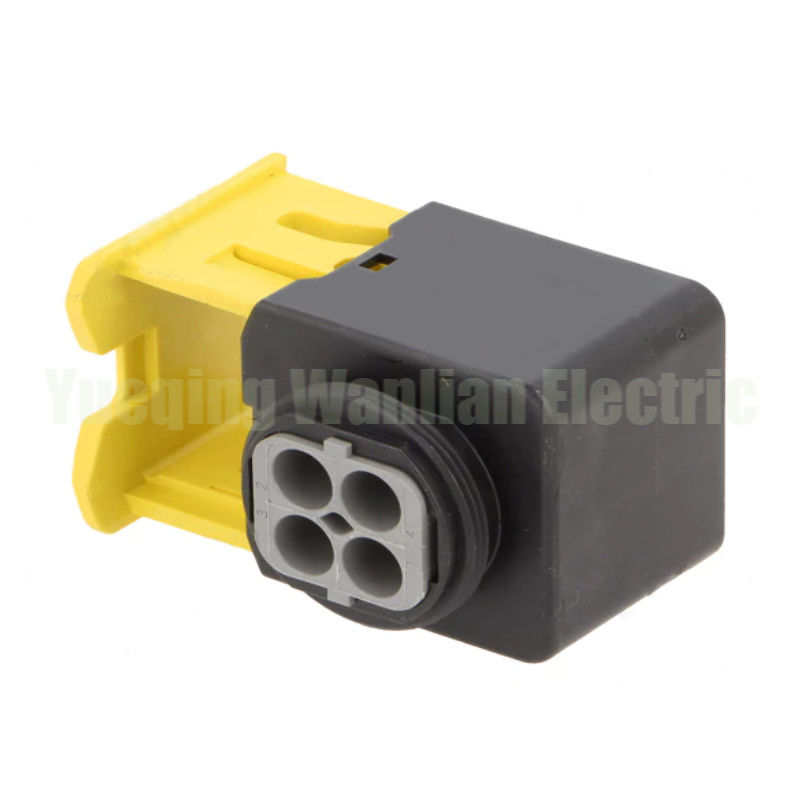4 Pin HDSCS Bağlantısı 2-1418390-1 Siyah Kabuk Gri Anahtar Su geçirmez Kadın Fiş