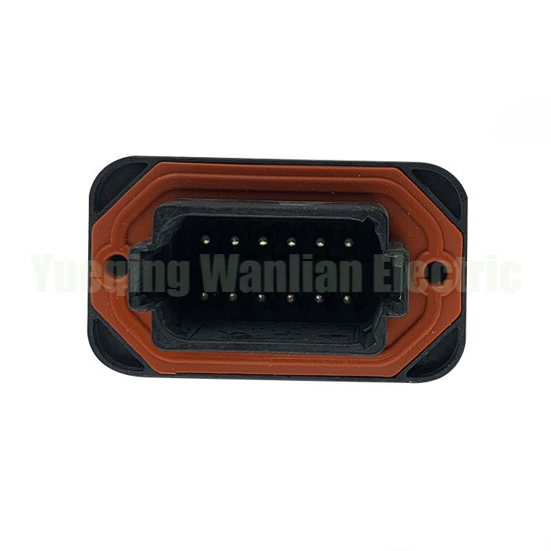 12 Pin DT15-12PB Siyah Otomobil Bağlayıcısı DT Düz Pin PCB Montaj Başı Kablolu Taşıma Plug Soketi